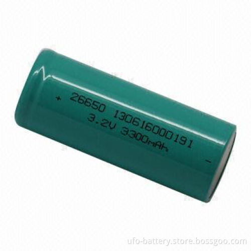 Lithium-ion phosphate battery, 3.2V, 3,300mAh capacity